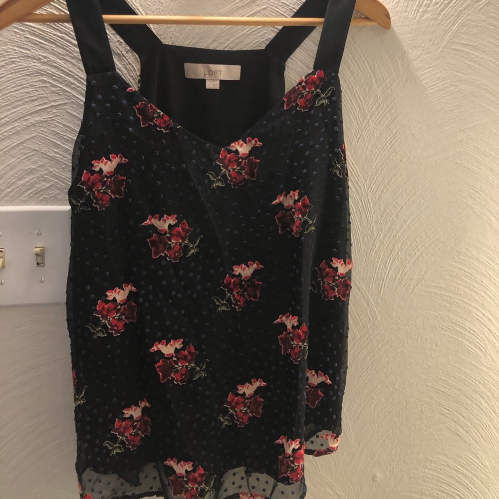 Black Floral Loft Top